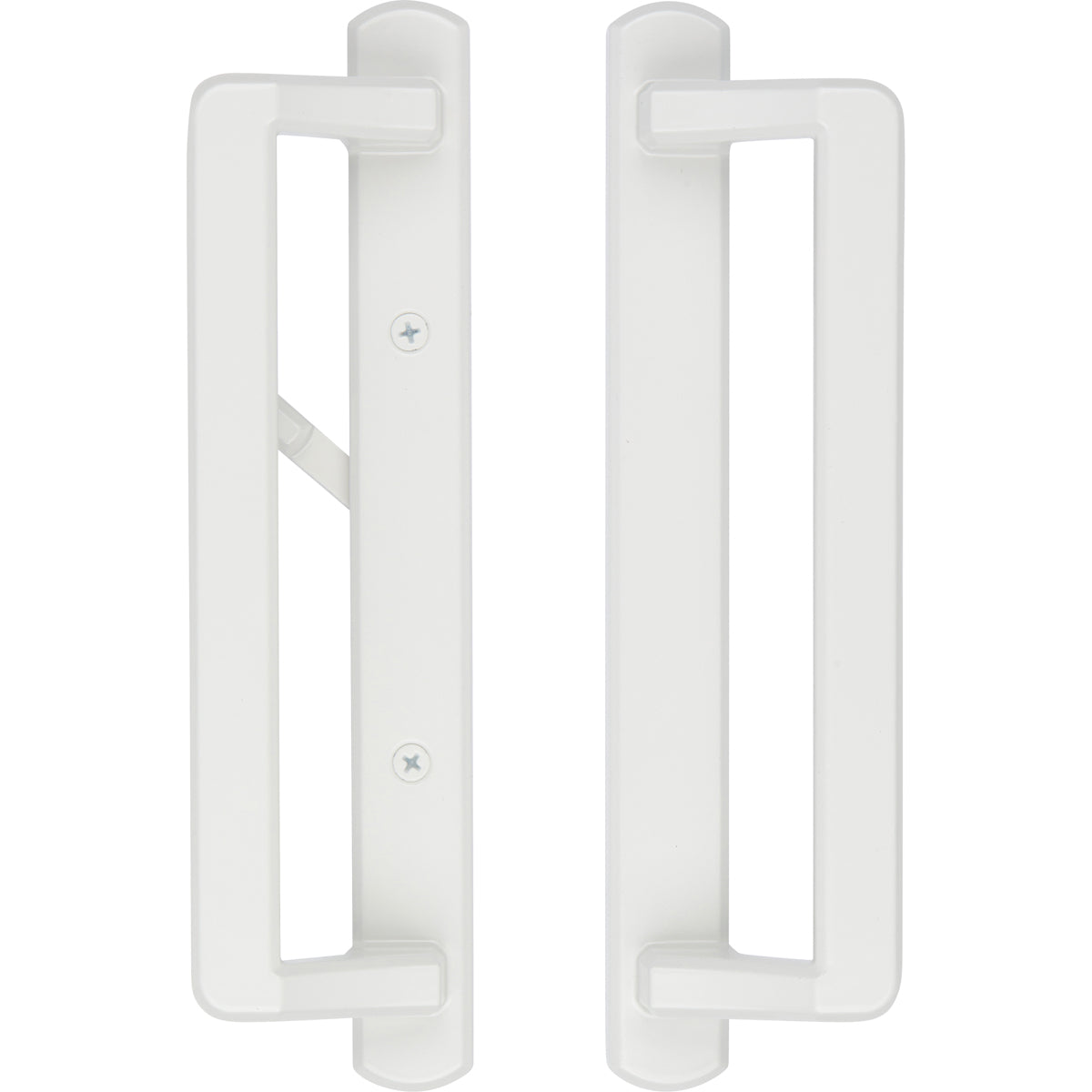 PGT 10" White Sliding Door Handle Set Kit with Thumb Latch Lever, and Screws Interior or Exterior Replacement Patio Door Handle with 3-7/8" Hole Spacing - Garage and Sliding Door Hardware